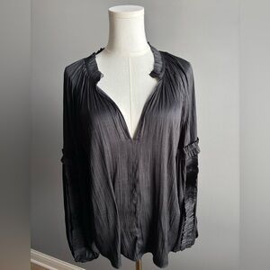 Roan + Ryan Evereve Kylee Ruffle Satin Blouse
